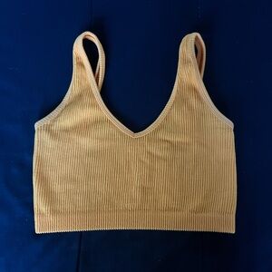 cropped orange tank top